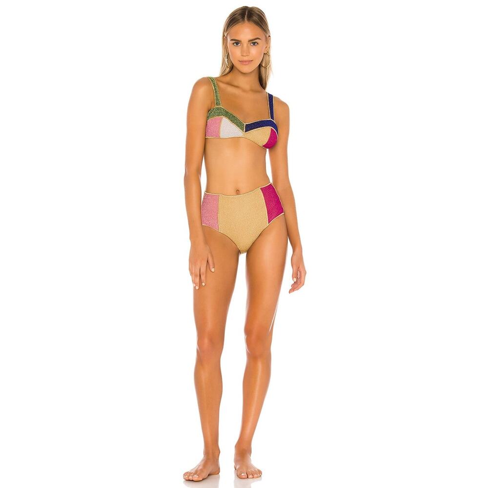 Oseree Shimmer Colour Block Bikini Set - XS Multicolor